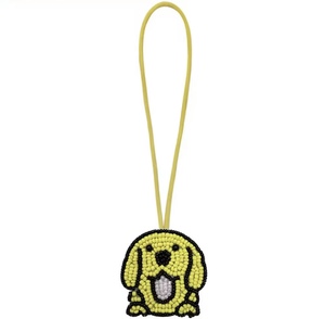 Porte-clés et breloques de poignet vintage faits main, en strass, multicolores, avec initiale en lettre alphabet, couleur crème, pour fête, style 'Dog black' - Product Image 3