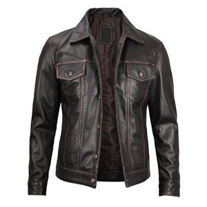 Men's Black PU <b>Leather</b> Casual <b>Jacket</b> Moto Biker Style Stand Collar Zipper Closure Regular Fit Winter Windproof Breathable - Product Image 6