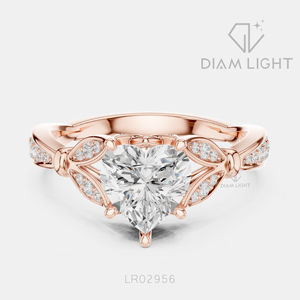 Bague en or blanc 14 carats pour femme avec diamant de laboratoire taille cœur de 1,42 carat, certifié IGI, couleur F+, clarté VS+, bijoux de fiançailles, cadeau pour femme - Product Image 3