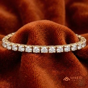 สร้อยข้อมือเทนนิสทรงรีประดับมอยส์ซาไนต์ชุบทอง 18K สำหรับผู้หญิง สไตล์เครื่องประดับแฟชั่นหรูหราแบบเบเวอร์ลี่ฮิลส์ เหมาะเป็นของขวัญ - Product Image 2