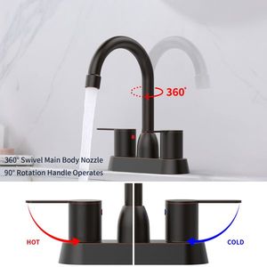 Oil Rubbed Bronze Centerset RV Bathroom Faucets 2 Handles Sink Faucet for 2/3 Hole Weekday Shipping Bath & Shower Faucets - Product Image 4