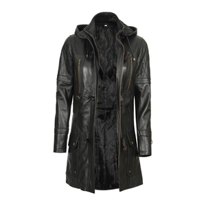 Abrigo Clásico de Cuero para Mujer, de Largo Completo, con Acabado Refinado y Estilo Versátil para la Moda Moderna - Product Image 4