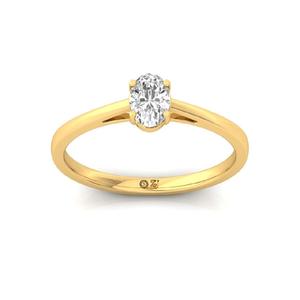 Anillo de Lujo con Diamante Cultivado en Laboratorio de Corte Oval Clásico en Plata de Ley 925 con Acabado Chapado en Oro de 10K para Mujer, Aniversario de Bodas - Product Image 5