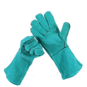 ถุงมือทำงานนิรภัยหนังวัวแท้สีแดงคุณภาพสูง ได้รับการรับรองมาตรฐาน CE  แบบเต็มฝ่ามือ เนื้อเรียบ ทนความร้อน เหมาะสำหรับงานอุตสาหกรรม - Product Image 3