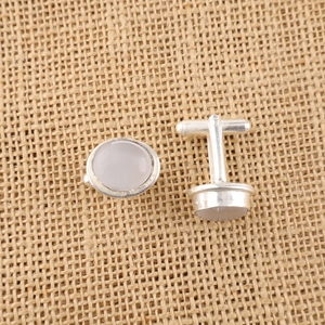 Niharika Gems Indian Handmade Luxury Oval Cut Selenite Gemstone <b>Cuff</b> Links Set In 925 Sterling <b>Silver</b> Plated Jewellery Unisex - Product Image 1