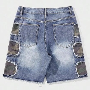 Pantalones Cortos de Mezclilla Holgados Personalizados para Hombre, Estilo Vintage, Lavado Ácido, Vaqueros Anchos, Jorts Desgastados, Pantalones Cortos de Mezclilla SDL - Product Image 6