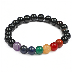 กำไลข้อมือหินอัญชันเจ็ดจักระสีดำ-เครื่องประดับแฟชั่นคริสตัล - Product Image 2