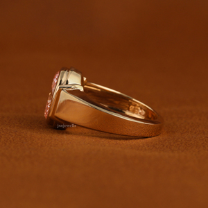 Anillo de Diamante Cultivado en Laboratorio con Corte Ovalado para Hombre, Oro Rosa de 14K, Engaste en Bisel, Anillo de Diamante Personalizado de Lujo para Hombre, Proveedor de Joyería Fina - Product Image 2