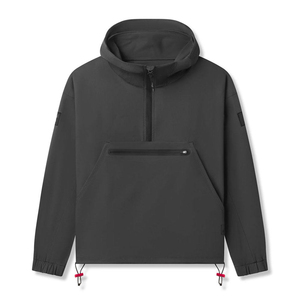 <b>Men's</b> Waterproof Windbreaker Anorak <b>Pullover</b> Hoodie Half-Zip Kangaroo Pocket Elastic Cuff Techwear Streetwear <b>Jacket</b> Wholesale - Product Image 4