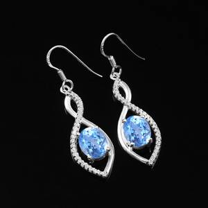 Ceylon Blue Spinel Earrings 925 Sterling <b>Silver</b> <b>Studs</b> 14K Gold Plated Handmade Engagement Jewelry Gift - Product Image 3