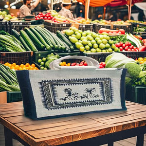 Bolsa de Compras Reutilizable de Yute con Cierre de Cremallera, Asas Suaves, Bolsa Ecológica Impresa para Mujer, Uso Diario, Bolsa de Promoción para Llevar Compras - Product Image 3