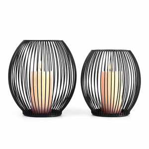 3 Pcs Black Wood Scented <b>Tea</b> <b>Light</b> Candle Holder Set Tall Textured <b>Christmas</b> Home Decor - Product Image 5