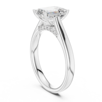 Anillo de Compromiso con Diamante Cultivado en Laboratorio, Corte Esmeralda de 2.00 Quilates, E VVS2, Excelente Pulido, Solitario Clásico, Joyería Nupcial