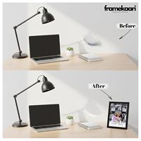 Cadre d'affichage rectangulaire vertical minimaliste en bois massif fait main avec impression couleur pour fixation murale ou utilisation sur table