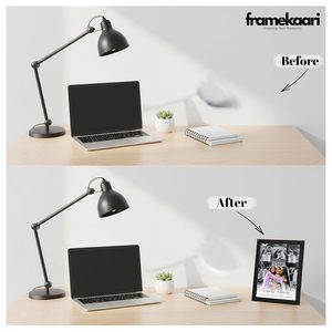 Cadre d'affichage rectangulaire vertical minimaliste en bois massif fait main avec impression couleur pour fixation murale ou utilisation sur table - Product Image 4