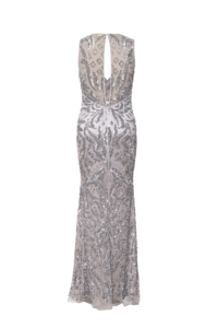 Vestido de Noche de Lentejuelas Color Champán de Lujo |   Vestido de sirena sin mangas con cuello en V |   Elegante Fiesta Formal |   Invitado de Boda |   Vestido de Graduación para Mujer - Product Image 2