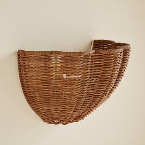 Étagère murale multifonctionnelle en rotin fleuri, décoration murale en osier naturel en forme de tournesol pour un style de maison durable - Product Image 6