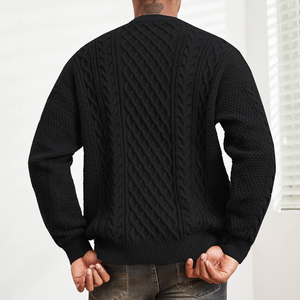 Pull à col rond en tricot doux de qualité supérieure pour homme, manches longues, décontracté, chaud, confortable, léger, pour l'hiver, à porter au quotidien - Product Image 5