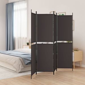 4-Panel Brown Fabric Room <b>Divider</b> 78.7"x78.7" <b>Screen</b> & <b>Divider</b> - Product Image 1