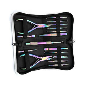 Kit d'outils professionnels pour extensions de cheveux : pinces en acier inoxydable, clips, outils de séparation pour l'installation et le retrait des extensions capillaires - Product Image 2