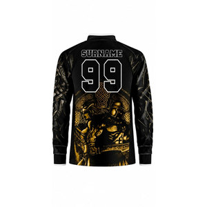 Camiseta de Paintball Personalizada para Hombre, Manga Larga, Diseño de Guerrero Celta Negro y Dorado, Uniforme Deportivo Sublimado Transpirable - Product Image 3