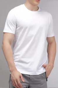 T-shirt basique en coton uni pour homme, 240g, manches courtes, col rond, décontracté, été - Product Image 2