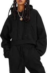 Ensemble de survêtement athlétique réversible deux pièces pour femme, en coton 100% haute élasticité, style hip-hop, avec doublure polaire écologique - Product Image 4