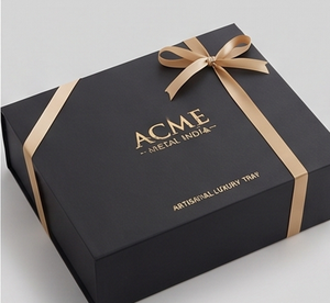 Plateau de service élégant à motif marbré avec accents en cuivre, design raffiné pour usage résidentiel, cadeau de mariage, surface alimentaire sécurisée pour le bureau - Product Image 6