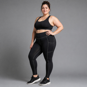 Leggings Deportivos de Tallas Grandes con Logotipo Personalizado, Pantalones de Yoga para Gimnasio, Transpirables, de Secado Rápido, Elásticos, de Cintura Alta y Compresión - Product Image 6
