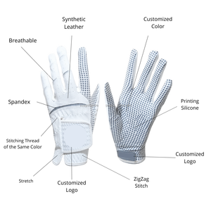 ถุงมือกอล์ฟหนังสังเคราะห์ PU มือซ้ายระบายอากาศได้ดีอุปกรณ์กีฬาพิมพ์ลายซิลิกอนสำหรับผู้หญิง/ผู้ชาย - Product Image 5