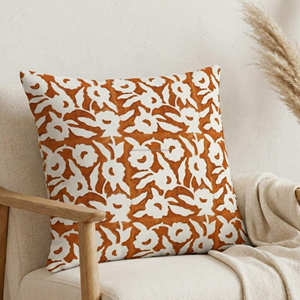 Mustard Indian Hand Block Printed Pillow <b>Cover</b> Botanical Leaf Pattern Throw <b>Cushion</b> Organic Modern Decor - Product Image 2