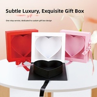 Boîte cadeau en PVC transparent de haute qualité, carrée et en forme de cœur, pour bouquet de roses préservées, emballage pour la Saint-Valentin