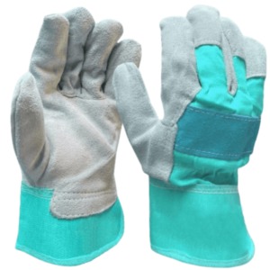 Gants de travail à doigts entiers en coton, unisexes, toutes saisons, gris et jaune, protection de la paume - Product Image 4