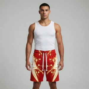 Shorts Bermuda pour Homme à Imprimé Éclairs Violets, Séchage Rapide, Décontractés, Sportifs, Motif Géométrique, en Polyester, Vêtements de Sport - Product Image 6
