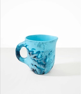 High on Demand Traditional <b>Ceramic</b> Blue Oriental Style Resin <b>Mug</b> With Handle Water Pot <b>For</b> Beverage Serving - Product Image 2
