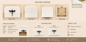 Luxury Ivory Color Mirror <b>Glass</b> Decorative Storage Box Key <b>Knob</b> Premium Jewelry Vanity Organizer Boxes Home Decor Lacquer - Product Image 3