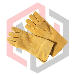 ถุงมือเชื่อมหนังวัวคุณภาพสูง ถุงมือป้องกันเต็มรูปแบบ ระบายอากาศได้ดี ทนต่อการฉีกขาด ทนต่อการสึกหรอ ป้องกันความร้อน - Product Image 4