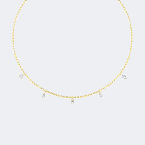 1.00CTW Mixed-Cut Prong-Set Dangler Diamond Station <b>Necklace</b> - Product Image 1