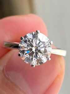 Creative <b>Craft</b> Moissanite Round Cut Diamond Gorgeous <b>Ring</b> Original 925 Silver Fine Modern Style Gift Jewelry For Birthdays party - Product Image 2