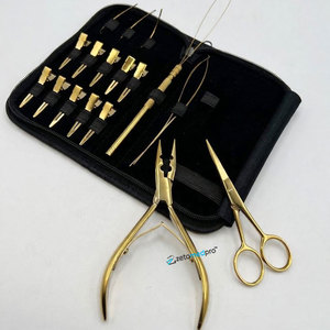 Kit d'outils pour extensions de cheveux en acier inoxydable couleur orange avec logo personnalisé, best-seller, comprend des pinces pour extensions de cheveux humains - Product Image 6