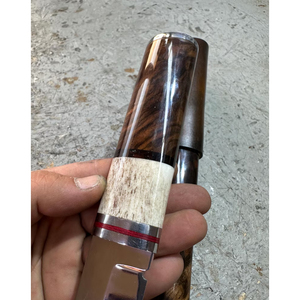 Couteau Birka Puukko à manche en bois fait main, acier à haute teneur en carbone, couteau de chasse et de bushcraft avec étui en cuir - Product Image 2