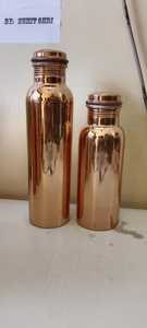 Bouteille d'eau en cuivre pur 1 litre, bouteille ayurvédique, anti-fuite, écologique, réutilisable pour la maison, le bureau, la salle de sport, les voyages - Product Image 3