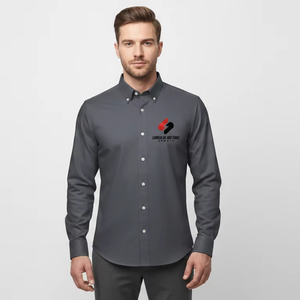 เสื้อเชิ้ตผู้ชายพรีเมียมลำลอง แขนยาว ทรงเข้ารูป ผ้าฝ้ายทวิล 100% สไตล์คลาสสิก สำหรับฤดูร้อน ขายส่งจำนวนมาก - Product Image 3