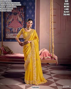 Royal Blue Viscose Zari <b>Tissue</b> Women's Traditional Drape with Moisture Wicking & Wrinkle Free Features for <b>Wedding</b> Occasions - Product Image 3