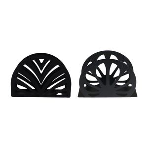 ที่ใส่กระดาษเช็ดปากโลหะสีดำ ตะกร้าเก็บของ ที่วางกระดาษทิชชู่แบบกด สำหรับวางบนโต๊ะครัว โต๊ะรับประทานอาหาร หรือเคาน์เตอร์ - Product Image 2