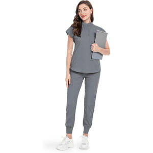 Conjunto de Uniforme Médico de Algodón Elástico Cómodo, Uniformes de Enfermera y Doctor, Pantalones Quirúrgicos Unisex, Top con Cuello en V, Logotipo Personalizado - Product Image 2