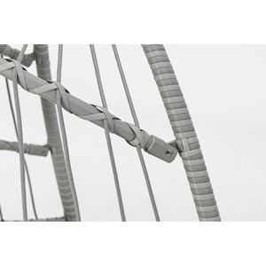 UV Resistant Outdoor Patio <b>Egg</b> <b>Chair</b> with Blue Cushion and Aluminum Frame Wicker Hanging Swing <b>Chair</b> Garden Furniture - Product Image 4