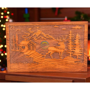 AYAANS Rosewood wooden Hand Carved Wooden Hot Selling cremation Urn <b>Box</b> for Adult Ashes Wholesale Cremation Urns (6X6X11)IN - Product Image 3