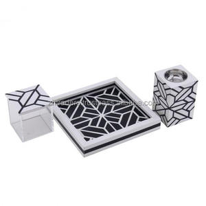 Porte-encens en résine incrustée, boîte en acrylique, cadeaux Bakhoor pour l'Aïd Moubarak arabe, Ramadan 2025, ensemble de brûleur à encens, incrustation MOP - Product Image 3