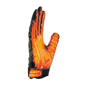 Gants de football américain à doigts entiers, impression par sublimation, polyester, antidérapants, unisexes, toutes saisons, fermeture auto-agrippante - Product Image 6